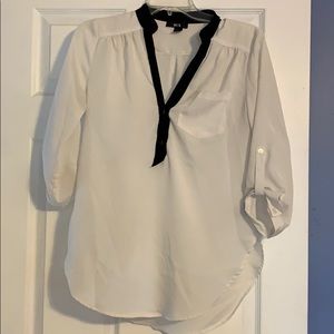 White and black blouse